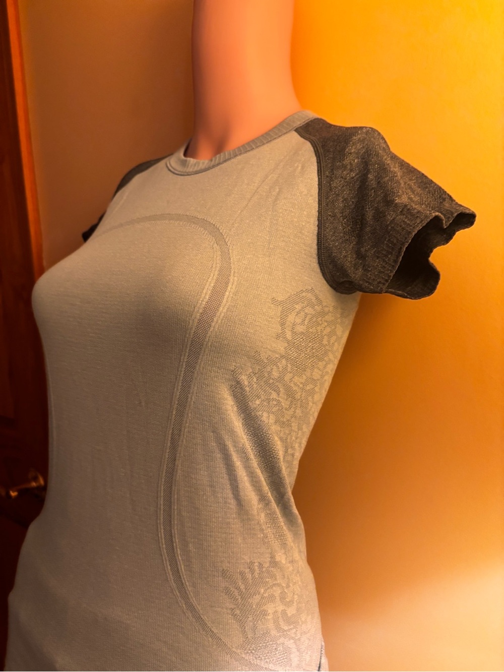 lululemon athletica tee with Dark Gray Raglan Sleeves